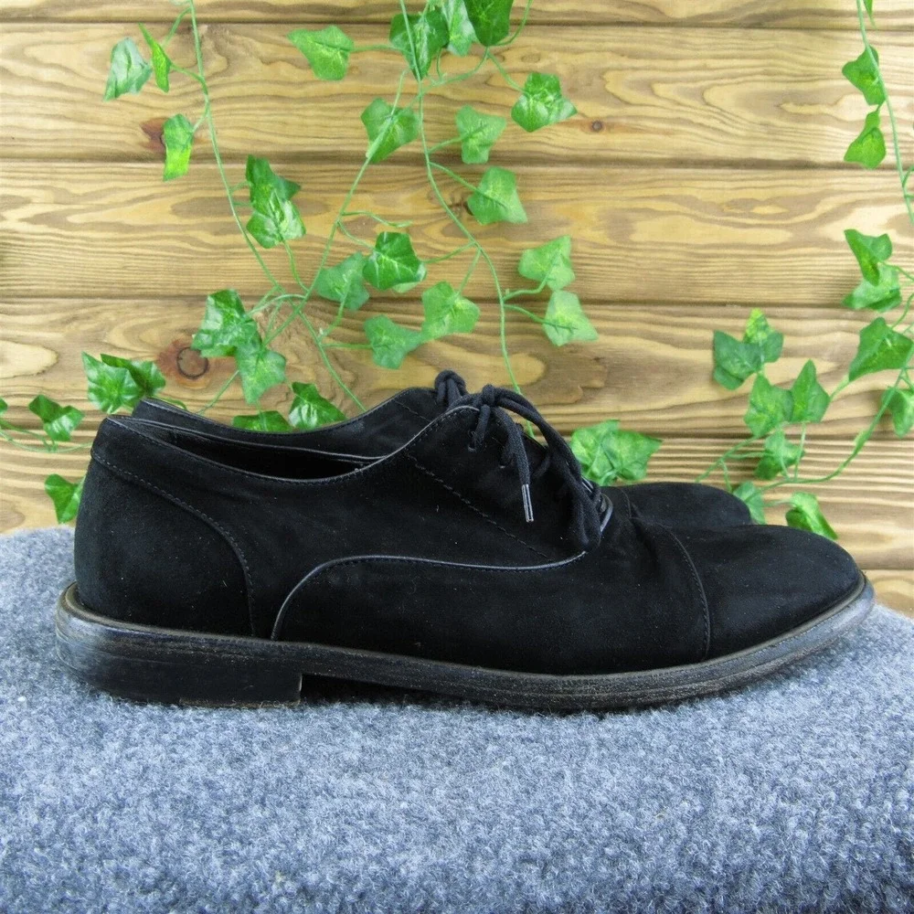 M.‎ Gemi Men Oxfords Shoes Black Leather Lace Up Size 41.5 Medium